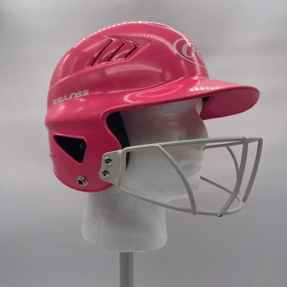 Rawlings RCFH Pink 6.5-7.5 Softball Batting Helmet + Face Guard WALRCFHMSBFG-OPK - Picture 6 of 16